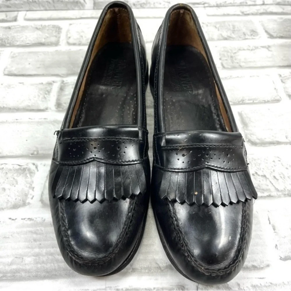 Hanover Hand Sewn Men’s Size 9.5 Black Leather Kiltie Loafers